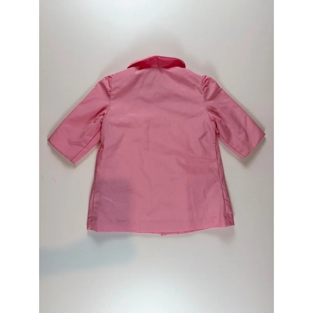 Vintage Weather Tamer Pink Floral‎ Embroidered Heart Button Jacket Girls 4T USA